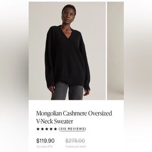 Quince Mongolian Cashmere Oversized V-Neck Sweater, NWT, Various